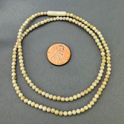 Mammoth Ivory Bead Necklace - 4mm