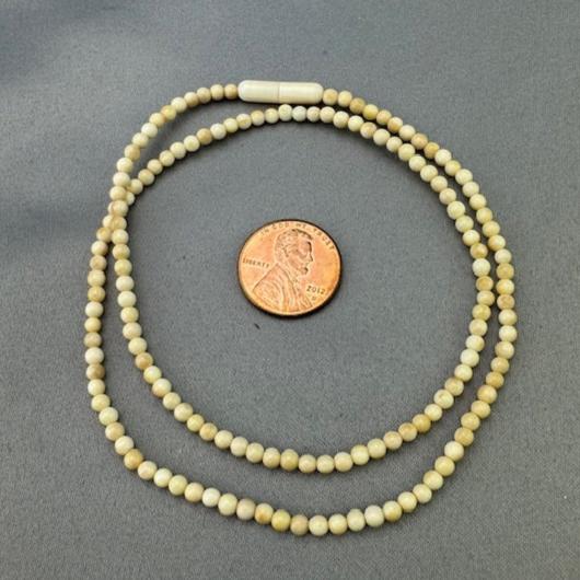 Mammoth Ivory Bead Necklace - 3mm