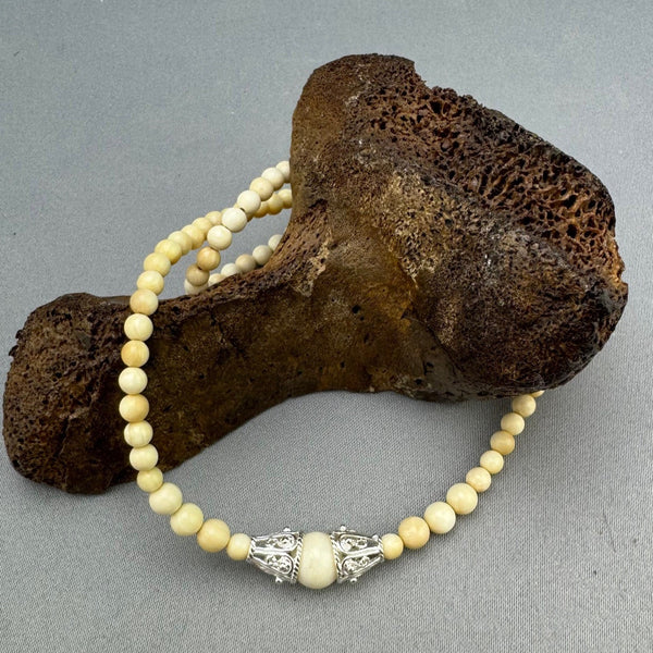 Mammoth Ivory Graduated Necklace w/ Sterling (A)