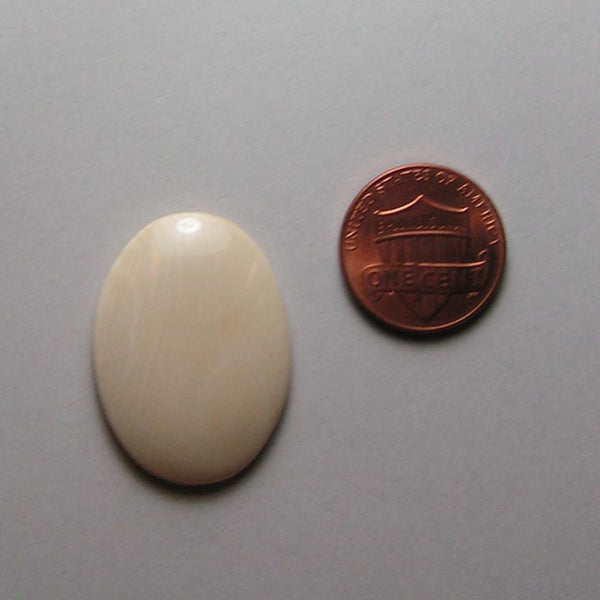 Mammoth Ivory 30mm x 22mm Domed Oval Cabochon | Boone Trading Company